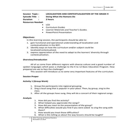 Localization and contextualization