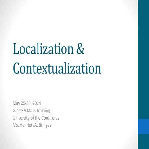 Localization & contextualization
