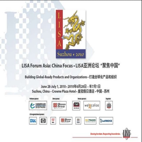 LISA ASIA Forum - Localizing Interactive Media & Game