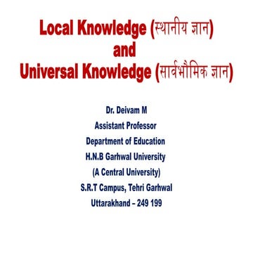 The Local Knowledge and Universal Knowledge
