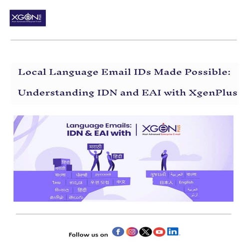 Empowering Local Language Email with IDN & EAI – Powered by XgenPlus | PDF