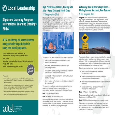 Local leadership 2014 study tour