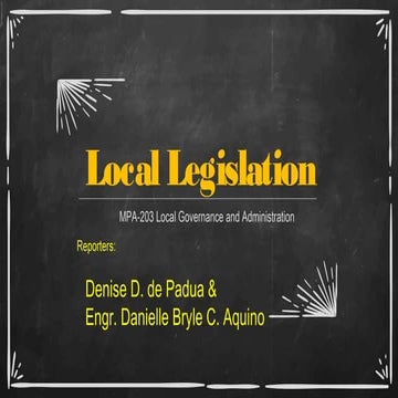 Local Legislation  