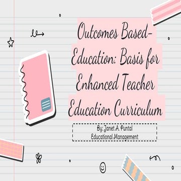 Outcome Based Education | PPTX