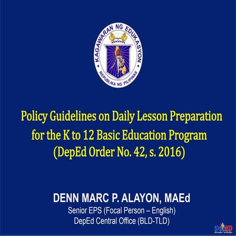 policy guidelines on DLL................