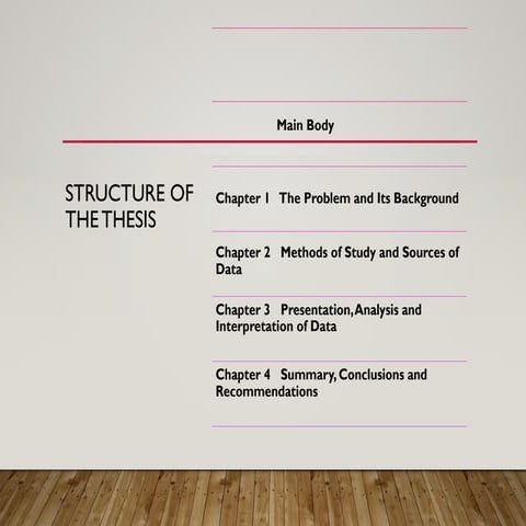 structure of thesis in education in english