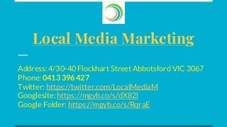 Local Media Marketing | Website Design | 0413 396 427