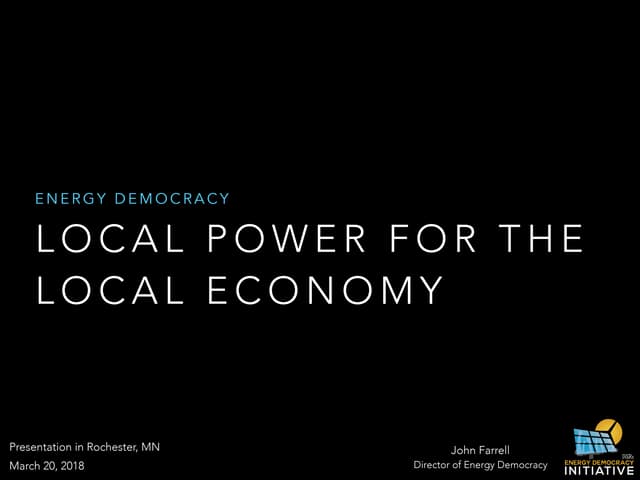 Local Power for the Local Economy