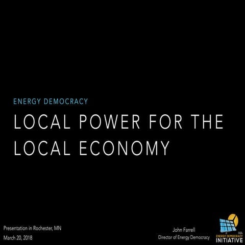 Local Power for the Local Economy