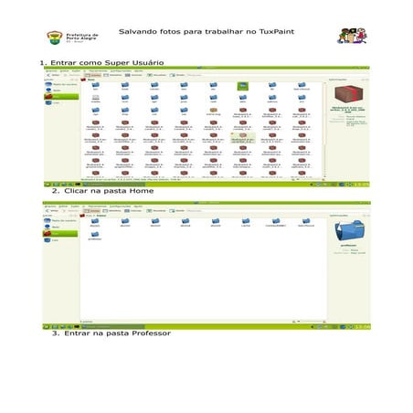 Gerenciando arquivos no Tuxpaint