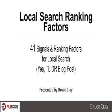Local Search Ranking Factors