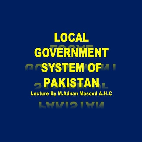 Local & Self Goverment For LL.B Five YEAR Program | PPTX