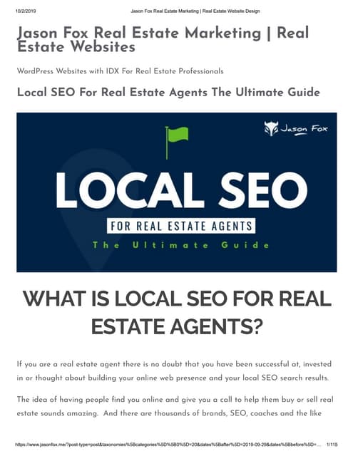 LOCAL SEO FOR REAL ESTATE AGENTS - 2020