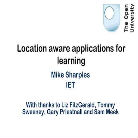 Location aware apps for learning