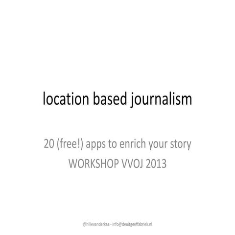 Location based Apps for journalists