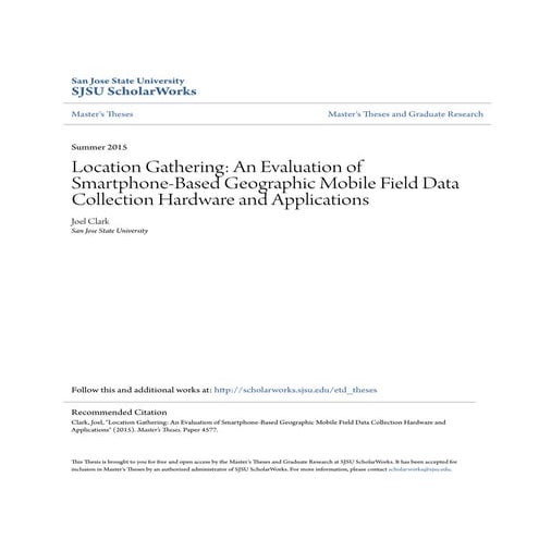 Location Gathering: An Evaluation of Smartphone-Based Geographic Mobile Field...
