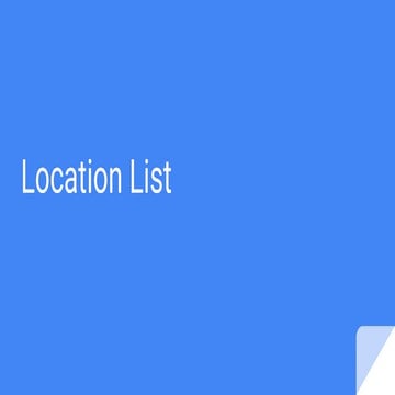 Location list 2.0