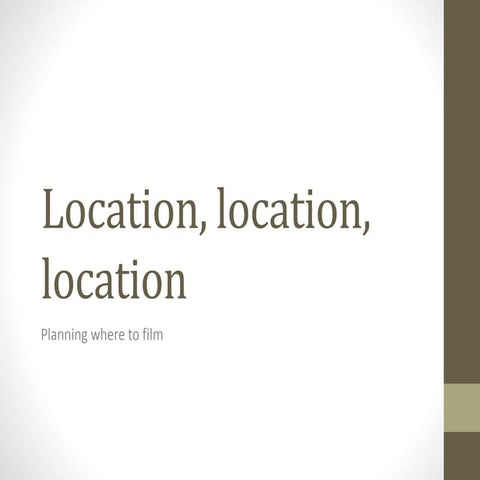 Location, location, location   risk assessments and recces