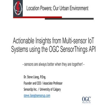 Actionable Insights from Multi-sensor IoT Systems using the OGC SensorThings ...