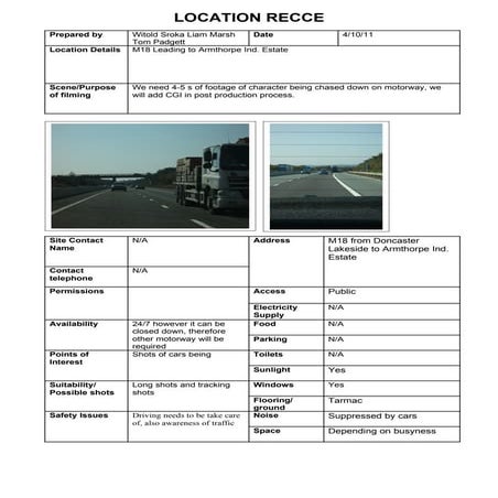 Location recce woods | DOC