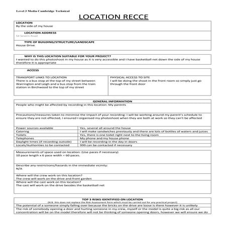 Location recce for magazine cover | DOC