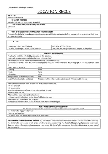 Risk assessment (astro turf) | DOC