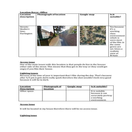 Recce report | DOC