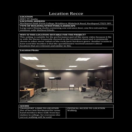 Location Recce | DOCX