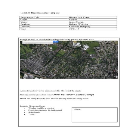 Location reconnaissance template 5 | DOC