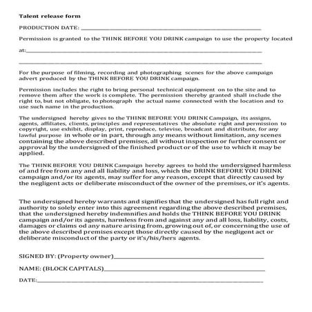 Location release form