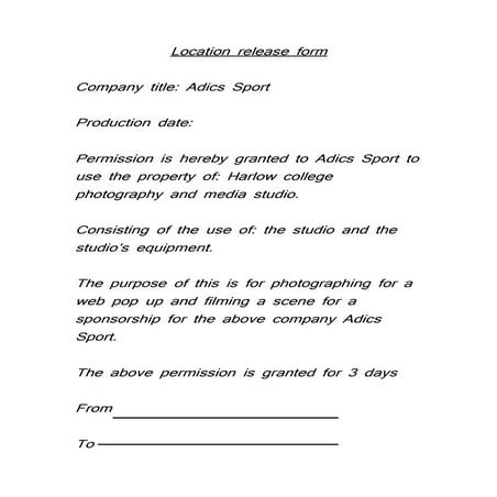 Location release form | DOCX