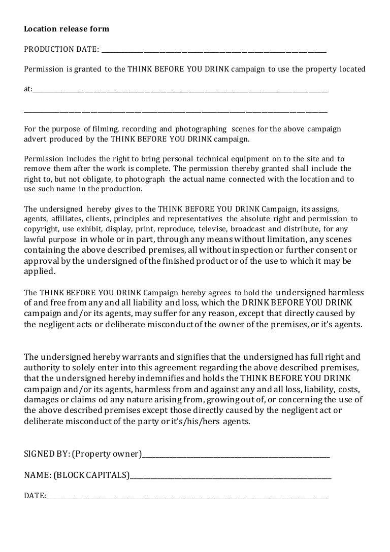 Location Release Form