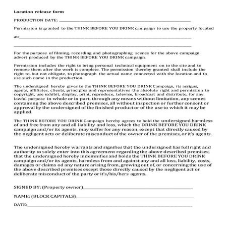 Location release form