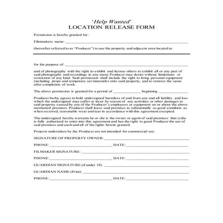 Location release form | DOCX