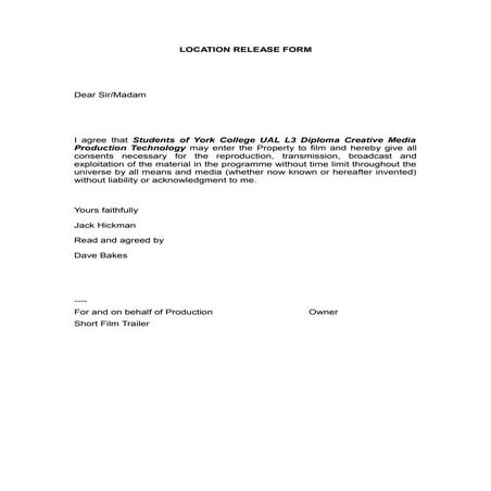 Location release form 2017