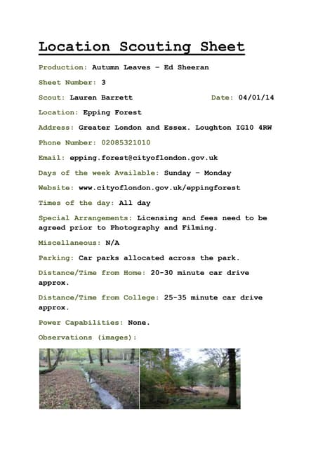 Location scouting sheet 4 | DOCX