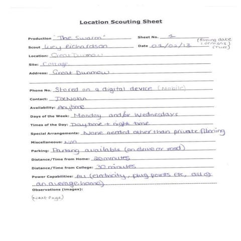 Location scouting sheet pp