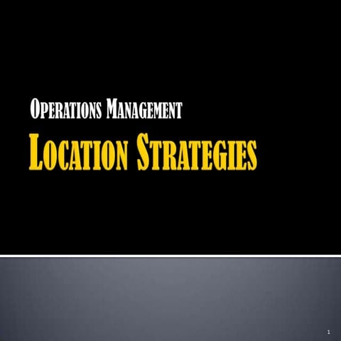 Location Strategies
