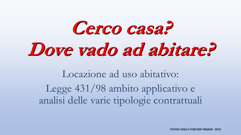 Locazione Ad Uso Abitativo