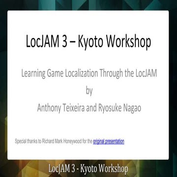 LocJAM3 Kyoto Workshop March 2016