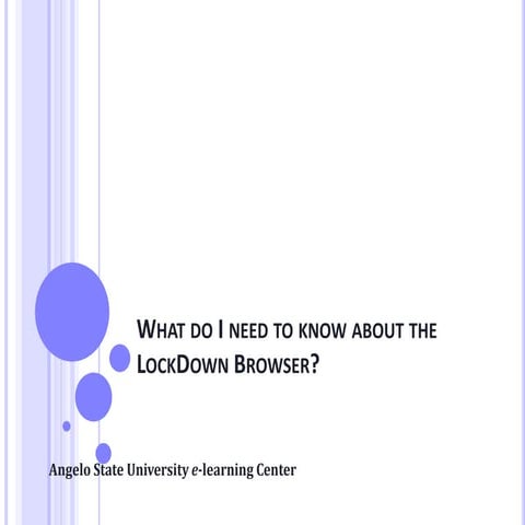 Lock down browser quick reference guide powerpoint