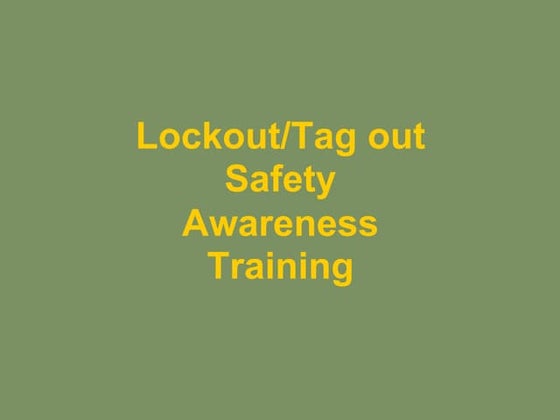 Lockout Tagout | PPT