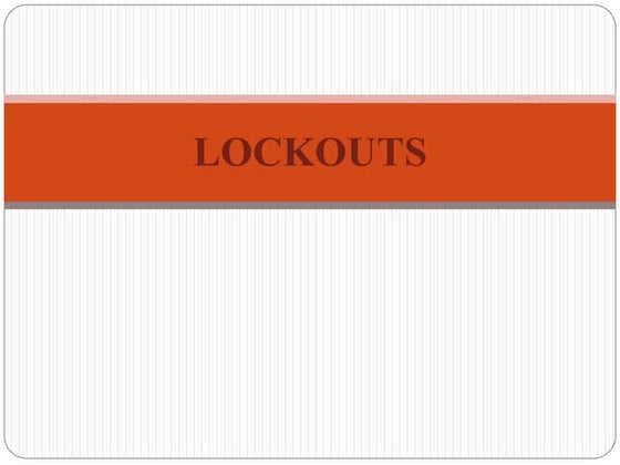 Strikes and lockouts | PPT