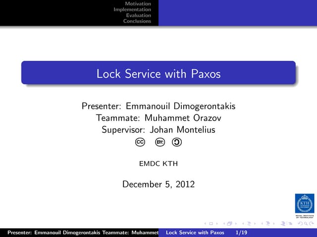 Lock Service with Paxos in Erlang