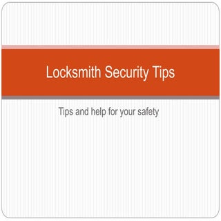 Locksmith security tips