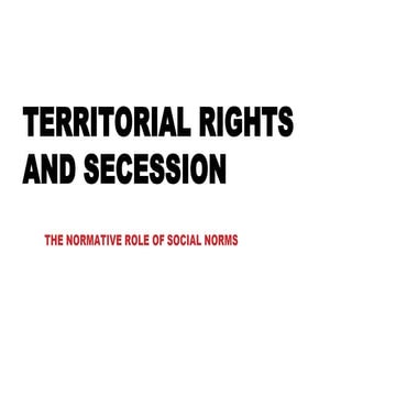 Territorial Rights and Secessions - XI Mises Seminar (2016)
