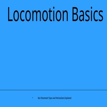 Movement is the temporary or permanent displacement of a body or its parts from an original position, while locomotion is a specific type of movement that involves the displacement of the entire body from one place to another..pptx