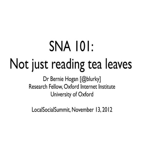 Networks: A Crash Course at Local Social Summit