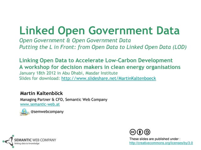 Linked Open Government DataOpen Government & Open Government Data