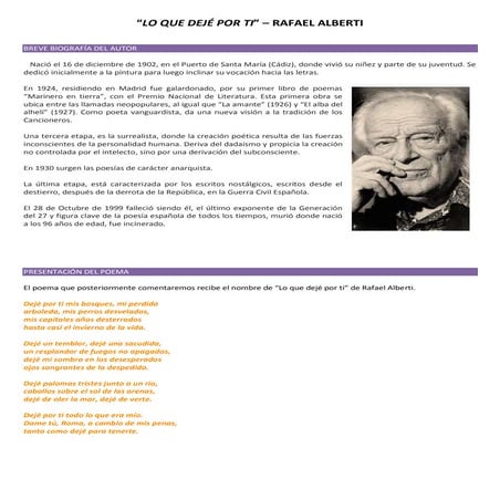 Lo dejé por ti  de Rafael Alberti